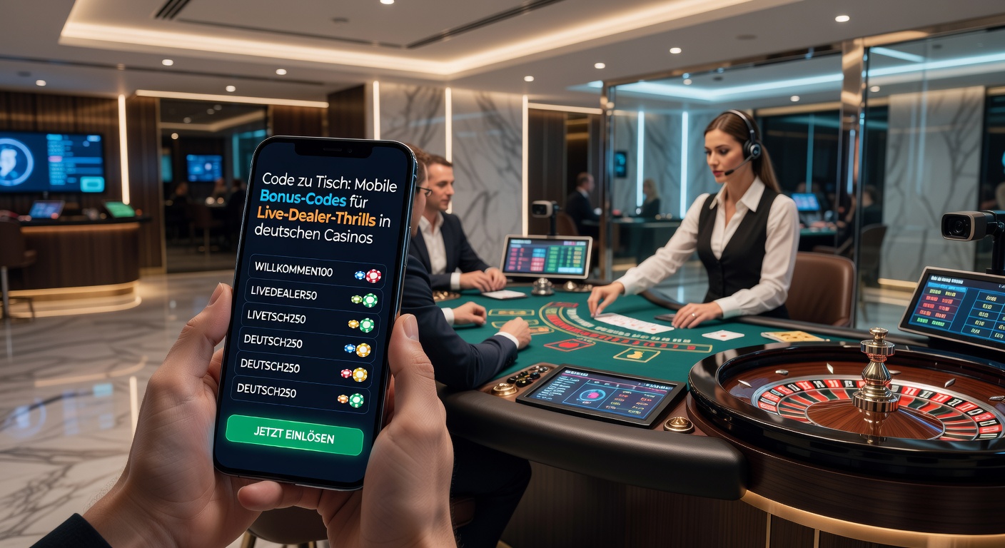 Live-Roulette-Tisch auf Mobile-App mit eingegebenem Bonus-Code und Dealer im Stream