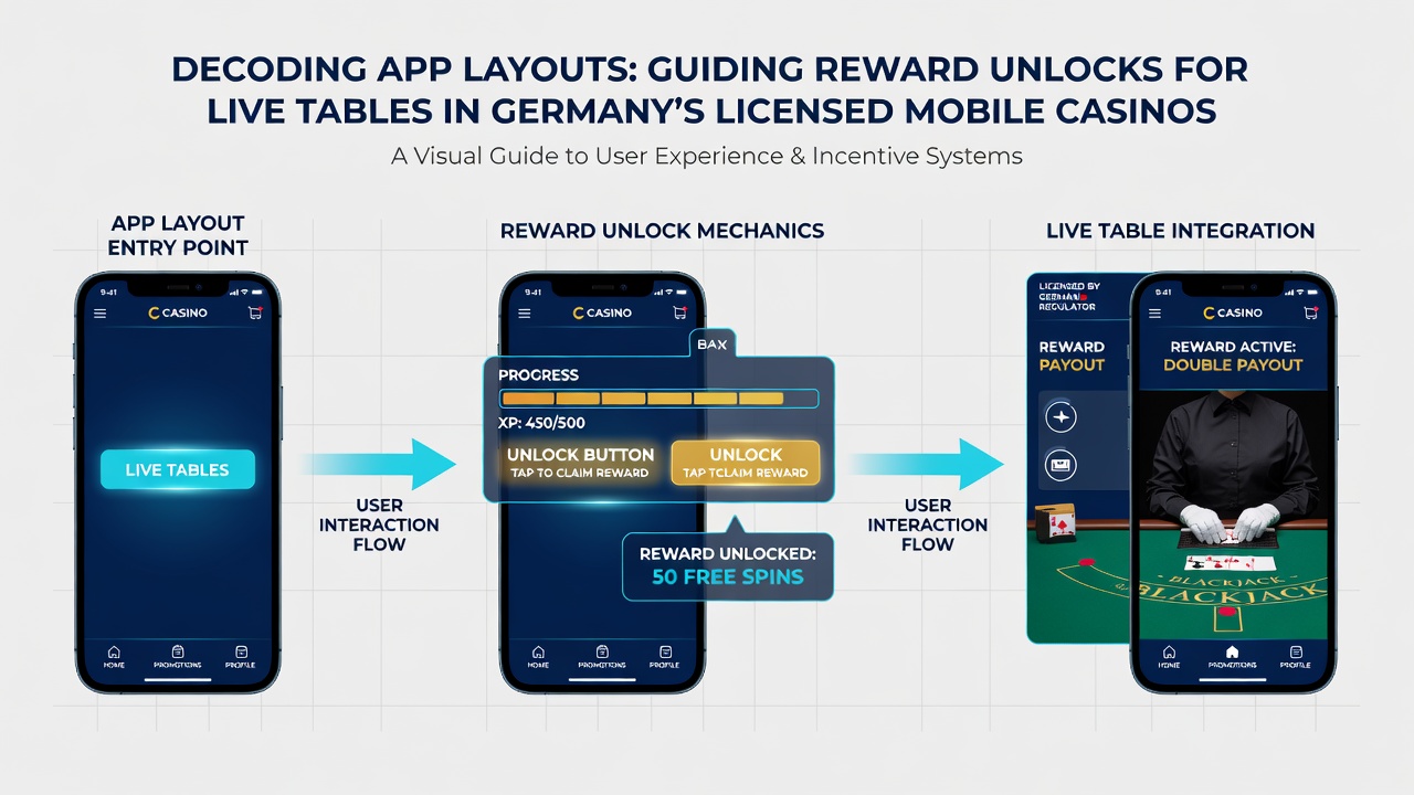 Detailansicht eines mobilen Casino-Layouts mit Belohnungsfortschritt für Live-Tische