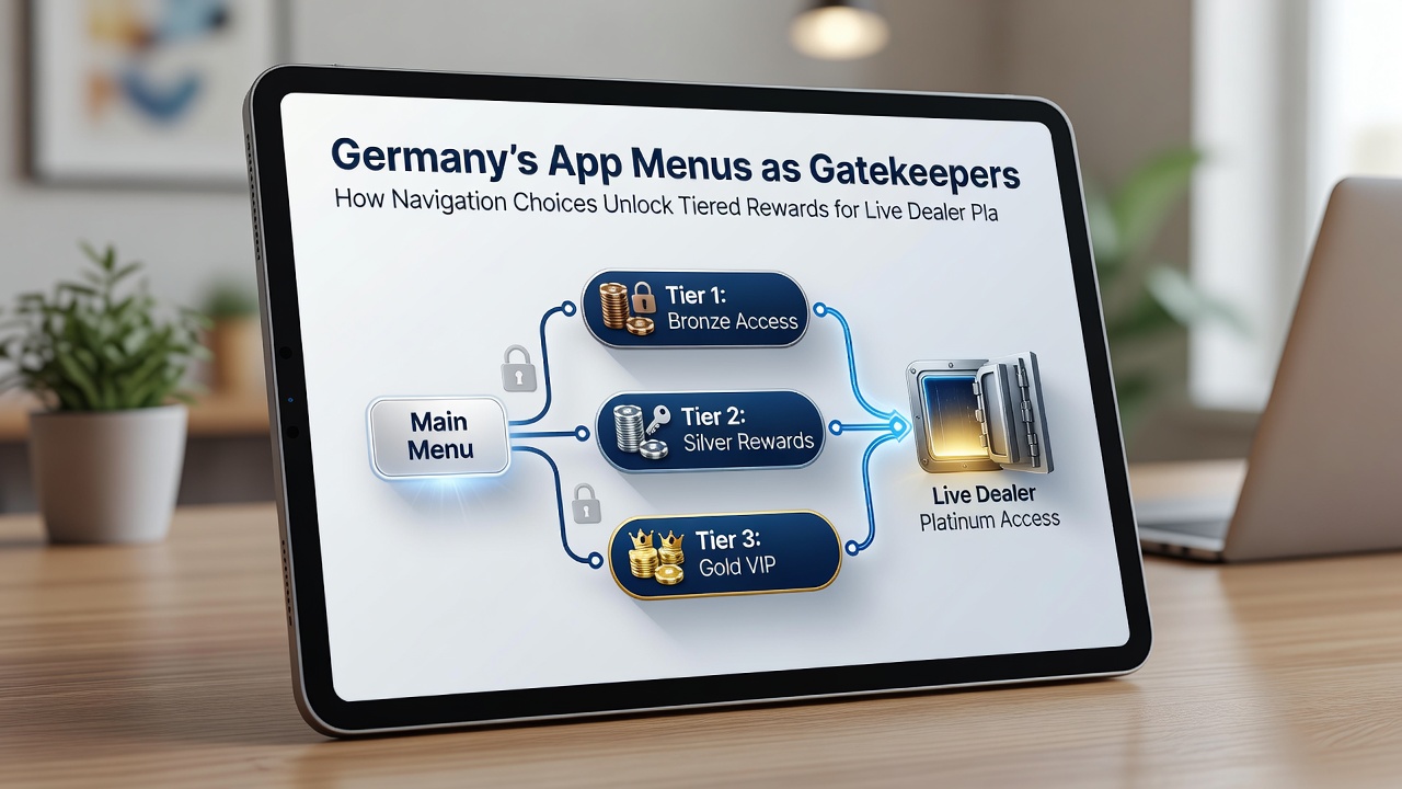 Beispiel für gestaffelte Belohnungsstufen in einer deutschen Casino-App mit Live-Dealer-Optionen