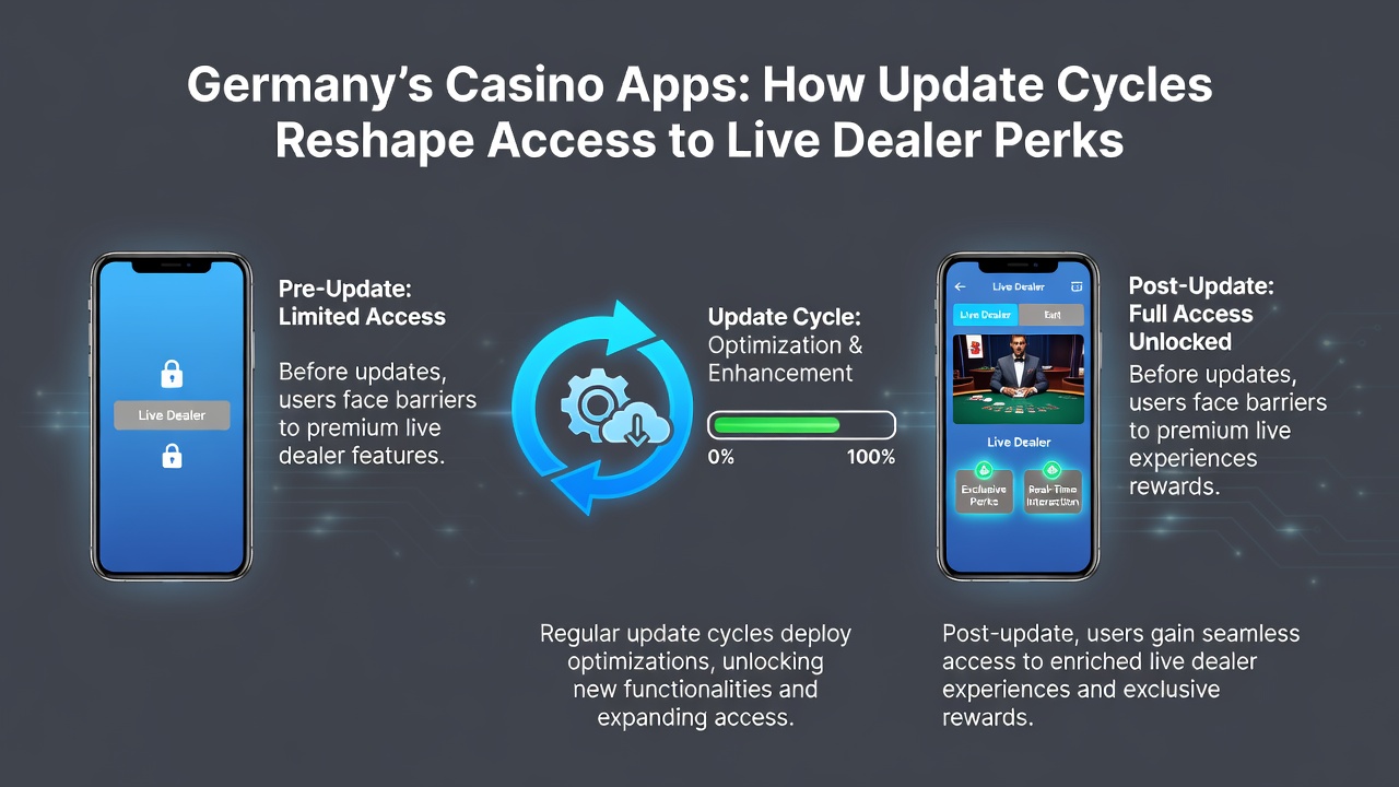 Live-Dealer-Tisch in einer aktualisierten deutschen Casino-App mit Bonusanzeige