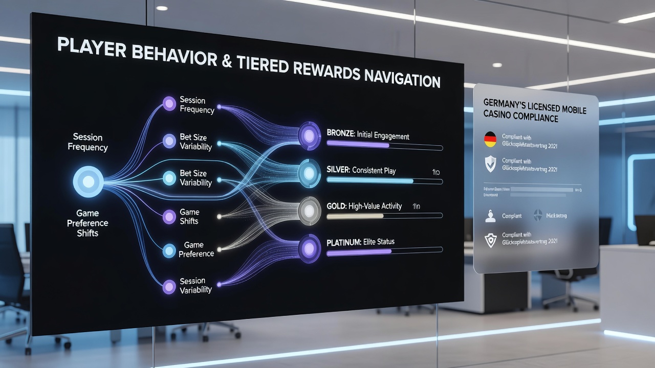 Darstellung von Verhaltensdaten und gestaffelten Belohnungsstufen in einer deutschen Casino-App