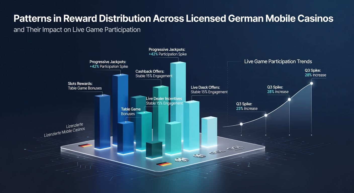 Diagramme zeigen Verteilung von Belohnungen in mobilen Casinos mit Fokus auf Live-Spiele und Teilnahmequoten